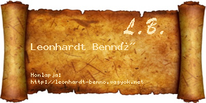 Leonhardt Bennó névjegykártya